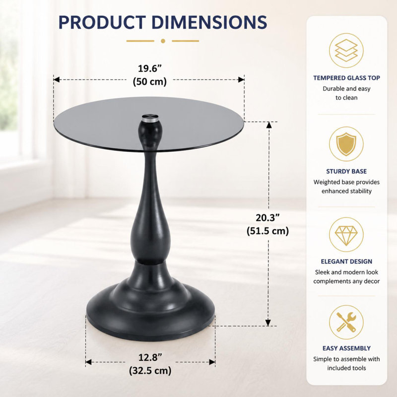Table d'appoint Modern, Noir