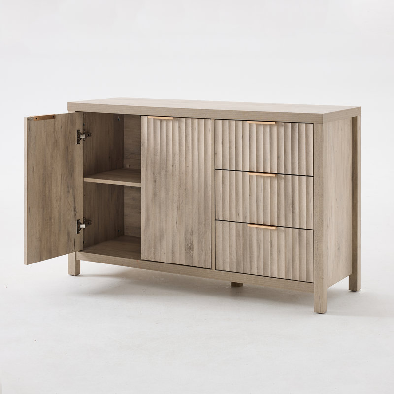 Nicolee 47" 3 Drawer Sideboard, Greige Oak