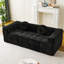 Canapé moderne de 84,6 pouces avec deux coussins décoratifs, tissu en polyester à poils longs texturé litchi doux pour la peau, canapé à trois places en mousse à carreaux-283092597-283092598-283092599