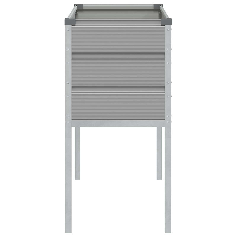Vidaxl Planter Light Grey 100 X 45 X 90 Cm Galvanised Steel, Light Gray
