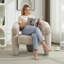 Fauteuil moderne rembourré à larges accents-1242646639