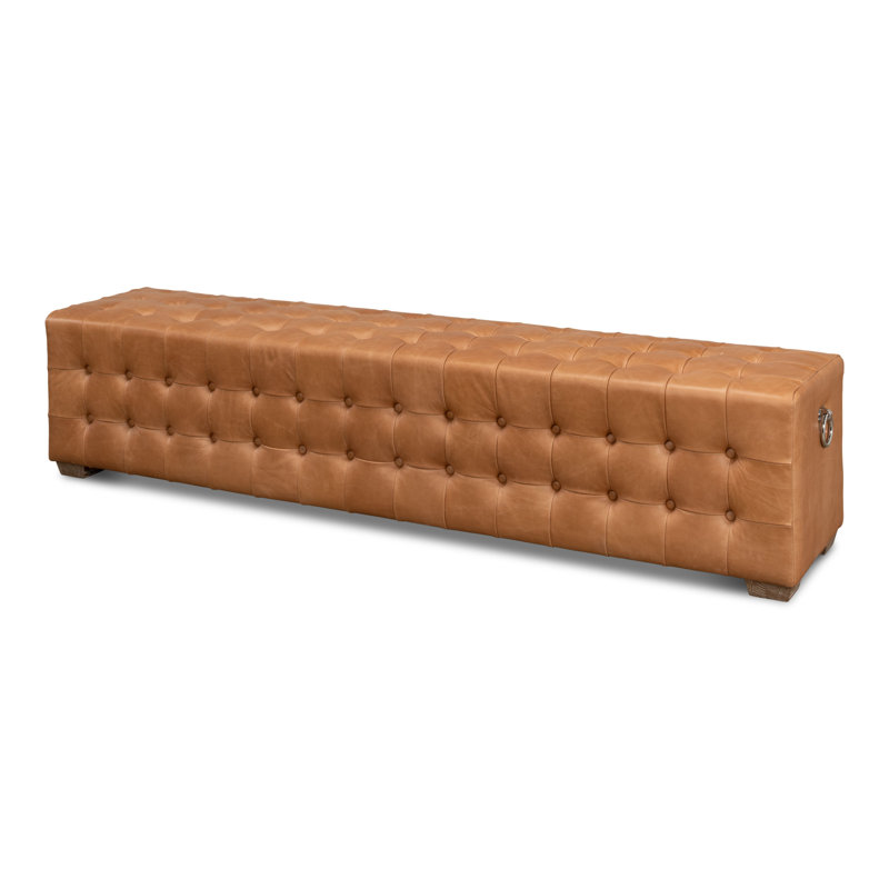 Beam Genuine Leather Upholstered Bench