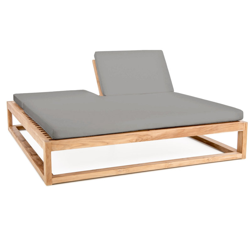 Caldas Double Chaise Lounge - Charcoal, Charcoal