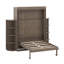 Grand lit escamotable avec armoire murale dissimulée, 2 tablettes latérales à 3 niveaux, bureau convertible, support de rangement supplémentaire-122259277