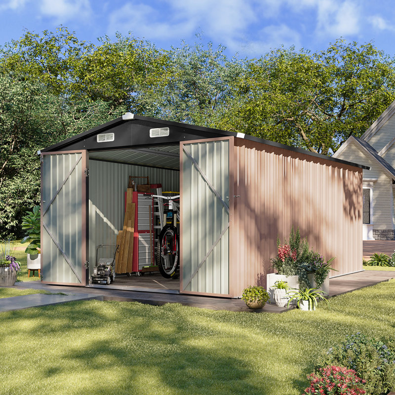 8 ft.W x 12 ft.D Metal Storage Shed, 8'x 12'