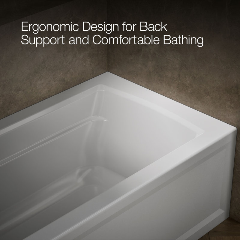 Archer 66" x 32" Soaking Bathtub, Left, White