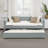 FAlano Twin Upholstered Daybed with Trundle, Vertical Channel Tufting, Linen Fabric Sofa Bed-1159267716