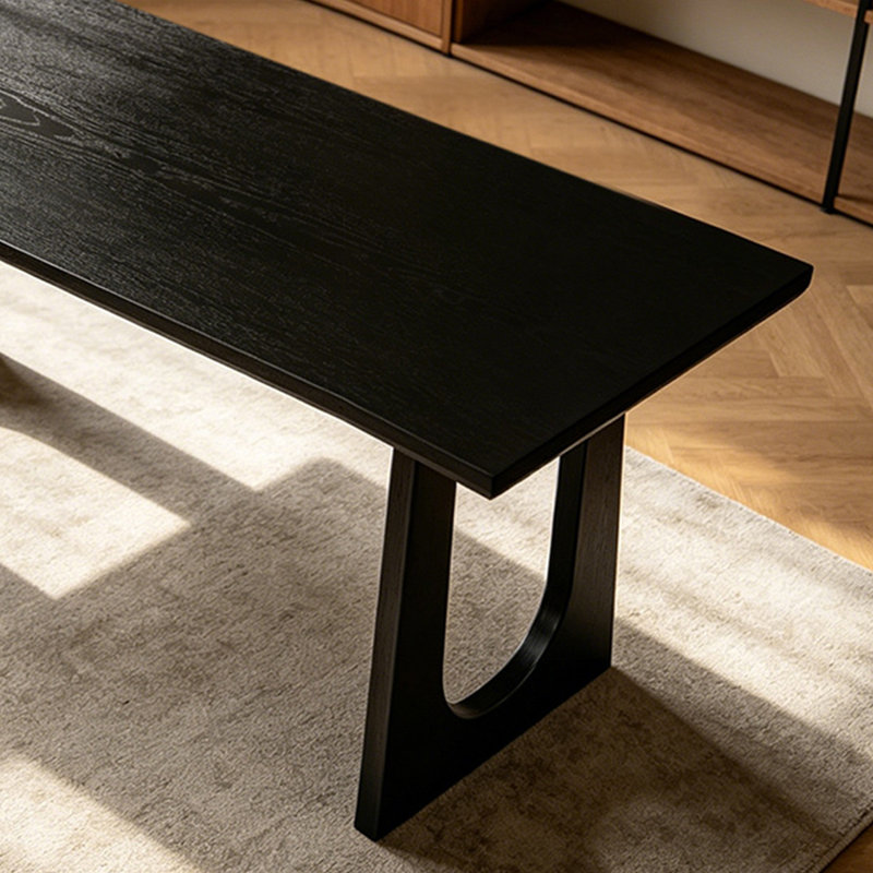 Bureau d'écriture rectangulaire en bois massif noir