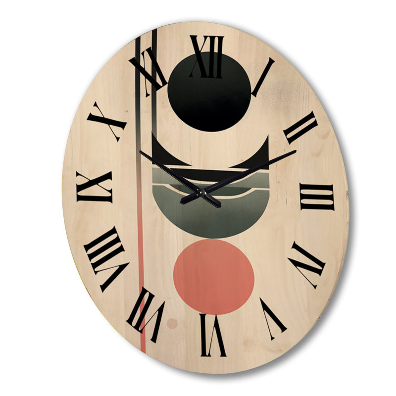 Horloge murale en bois massif Stoller, Très grand