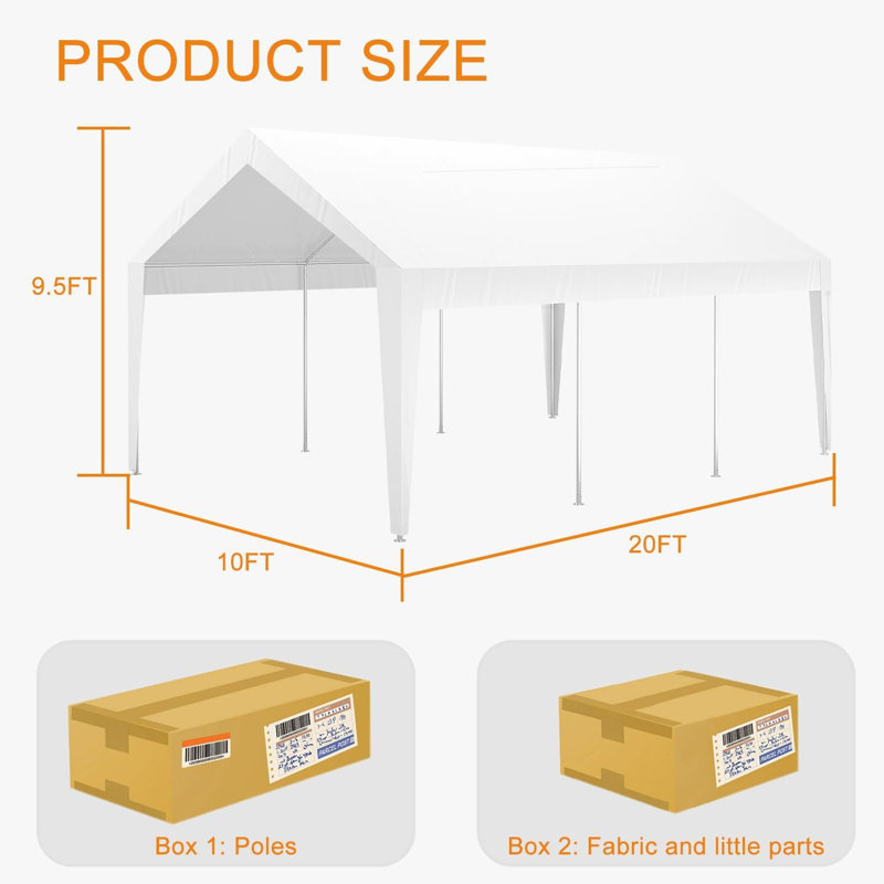 Tente portative imperméable 10X20ft, Blanc