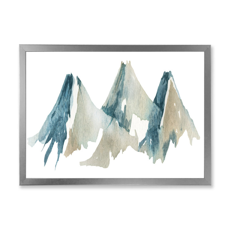 Blue High Mountain Range I - reproduction sur toile, H 12 po x l 20 po, Toile argentée avec cadre d'angle fermé