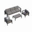 Ensemble de conversation de patio moderne en aluminium à 5 places avec coussins de qualité supérieure-975476339
