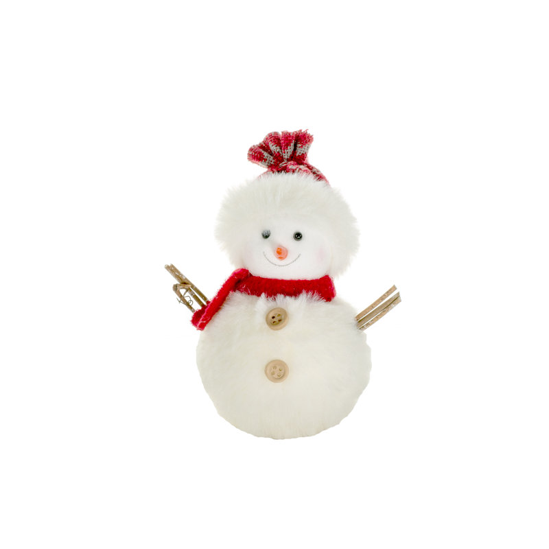 Ornement figurine suspendue bonhomme de neige assis