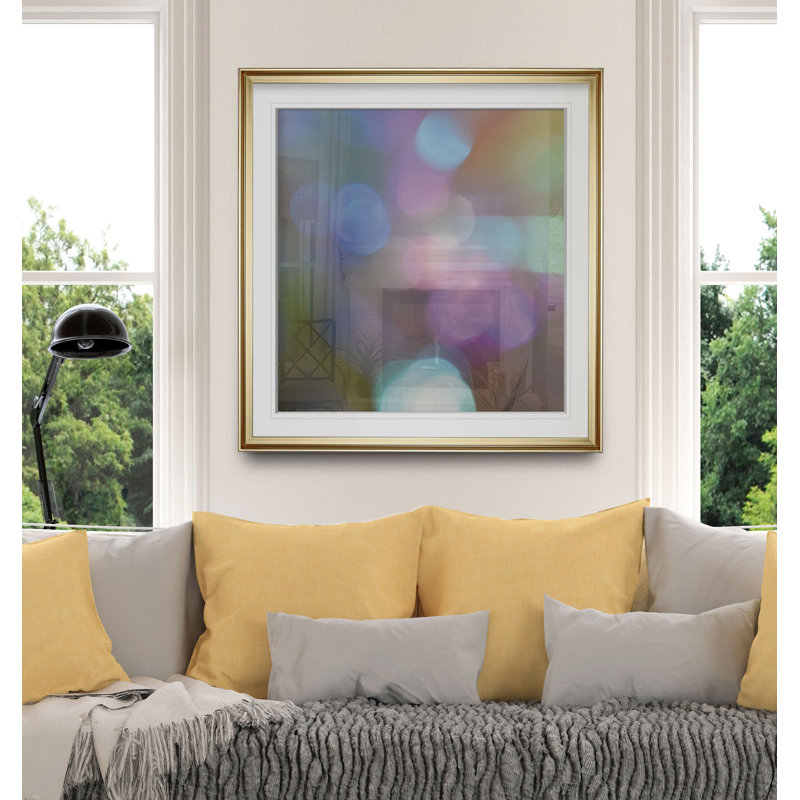 « light effects i », reproduction de peinture à l’huile, H 17,5 po x l 17,5 po x P 1,5 po, Cadre doré