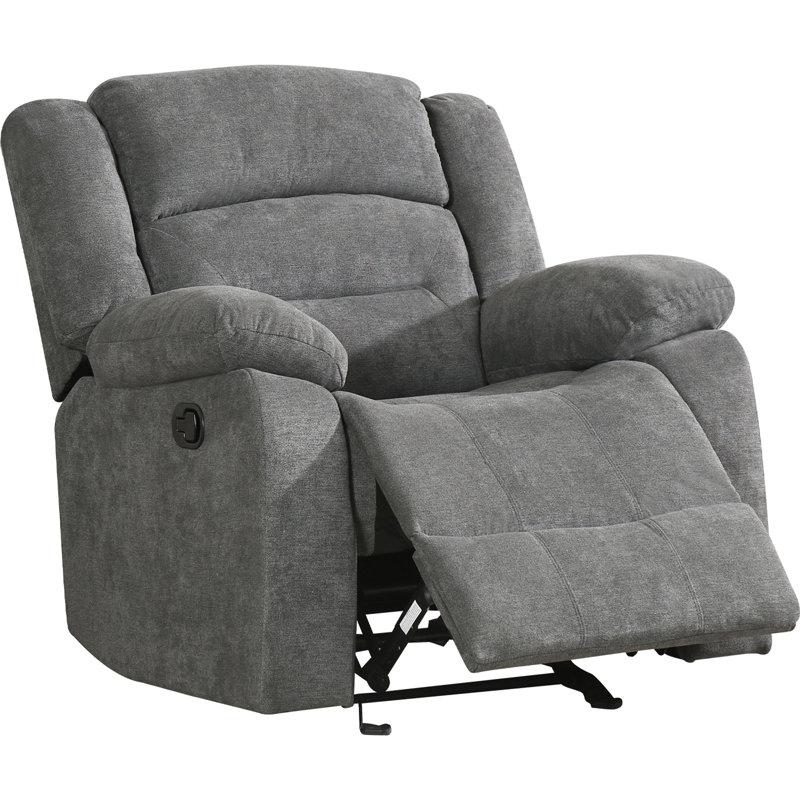 Fauteuil inclinable de cinéma maison en chenille de 79,9 po de largeur, Gris