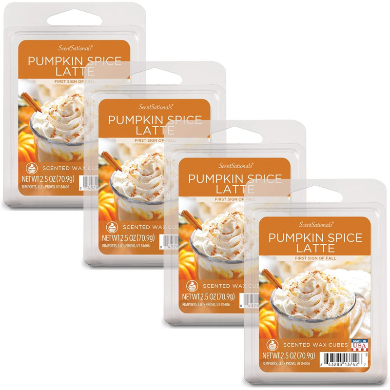Collection de fond de cire ScentSationals 4PK, Latté à la citrouille