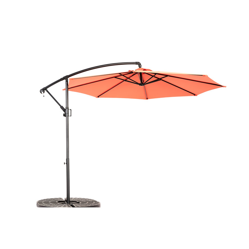 Parasol de piscine 10 pieds orange - Hydrofuge et ombragé pour une construction propre et durable