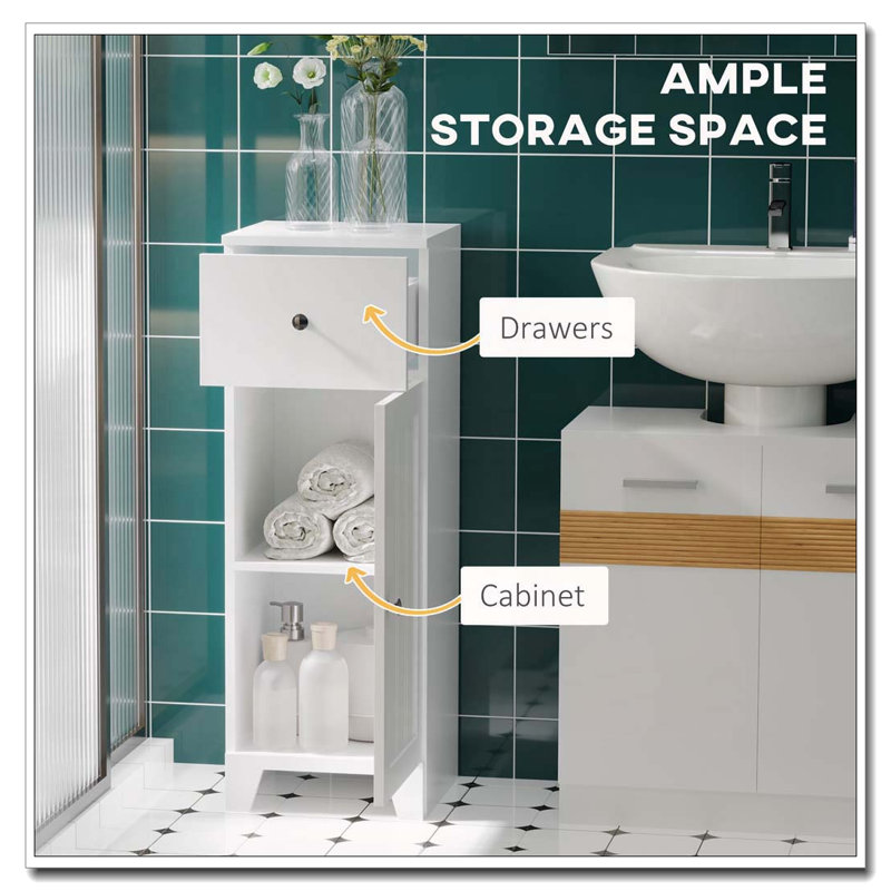 Armoire de rangement courte pour salle de bain avec tablette réglable