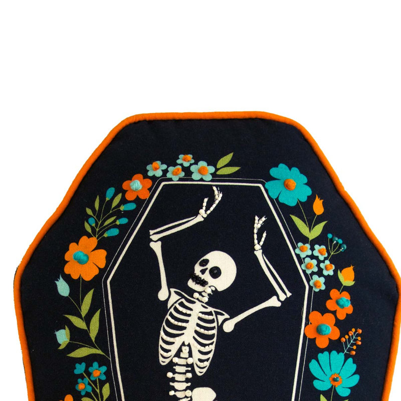 Skeleton Coffin Dance Shaped Halloween Throw Pillow