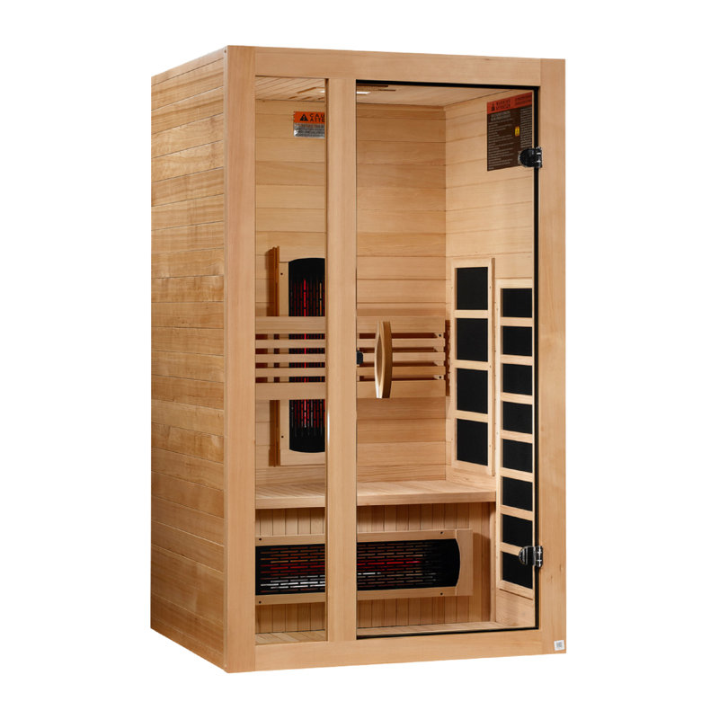Dynamic Saunas Gracia 1-2 Person Full Spectrum Near Zero Emf FAR IR Sauna in Canadian Hemlock