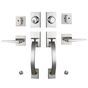 Front Door Split Arc Handle Door Lock Set with Double-door - N/A