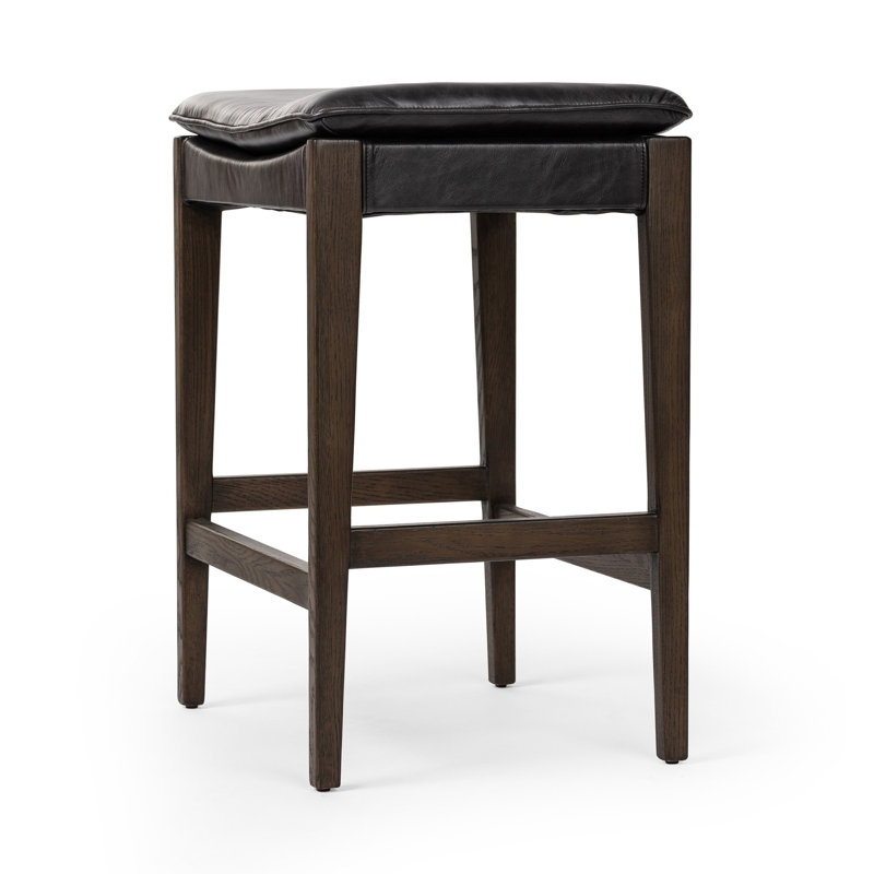 Aya Stool, Counter Stool (26.77" Seat Height), Polyester Blend Savile Flax