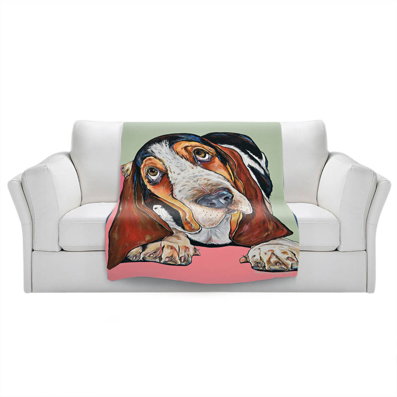 Jeté  Im all Ears Basset Hound, l 68 po x L 80 po