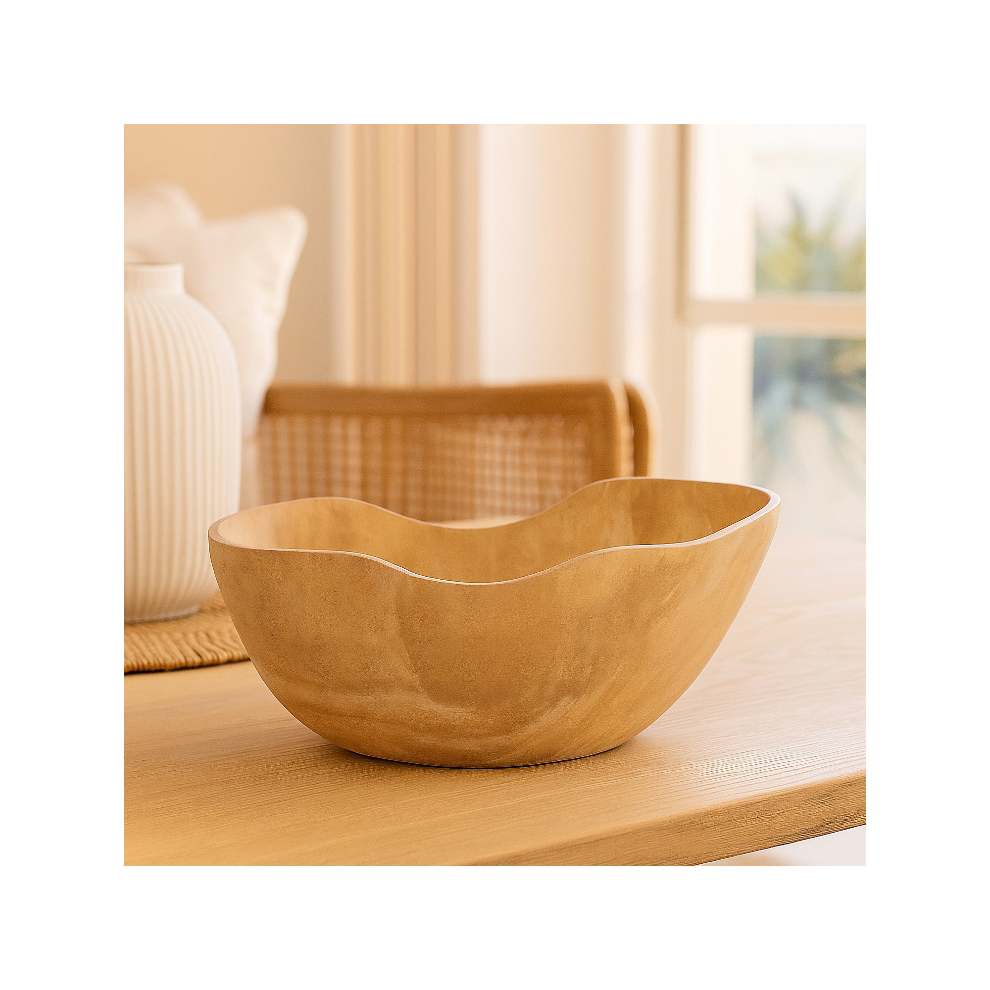 Small Large Fruit Bowl Orange Resin Dia 13.3", Gray