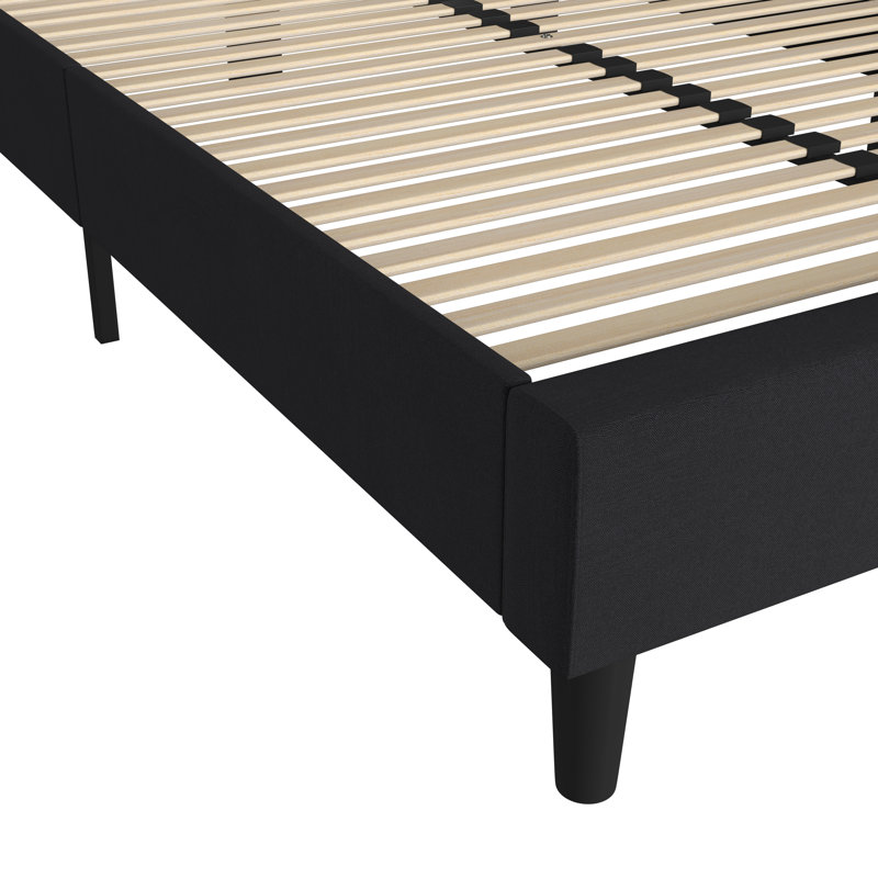 Aluino Fabric Upholstered Platform Bed with Headboard by Flash Furniture, Charcoal, Full / Double