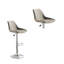 2 tabourets de bar modernes réglables 2 gris avec base et cuir ciré, de chaises