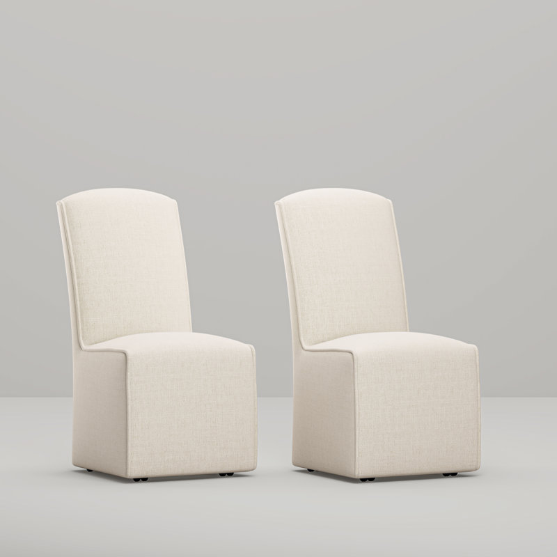 Chaise rembourrée Deaton, Blanc cassé / blanc