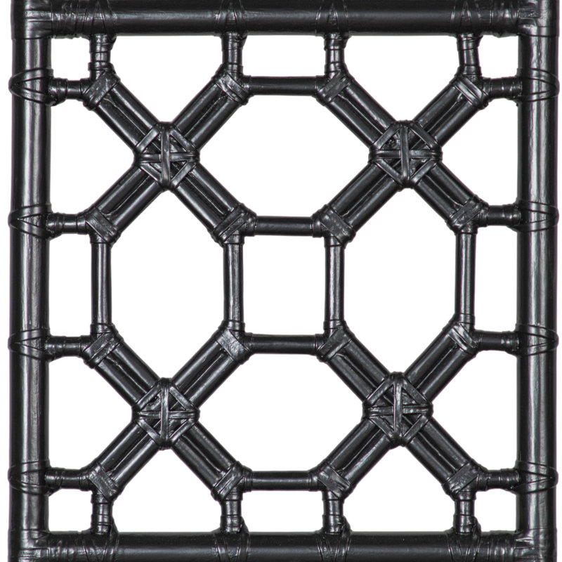 Lattice Back Open-Frame Rattan Headboard, King, Black