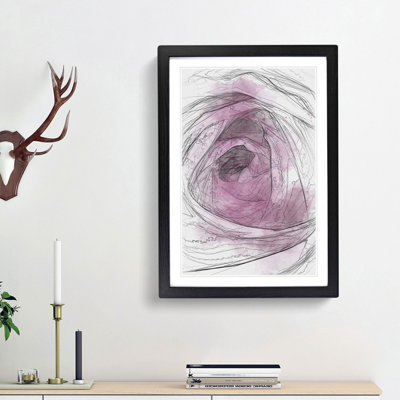 The Heart of a Pink Rose in Abstract - Picture Frame Graphic Art Print