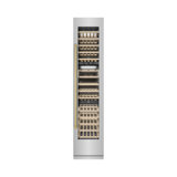 ZLINE Autograph 18 in. Stainless Steel 68 Bottle Right Hinge Column Wine Cooler with Black Accents