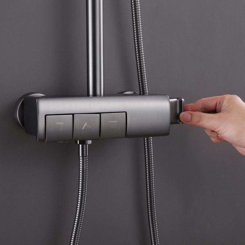Système de douche avec valve brute, Gris