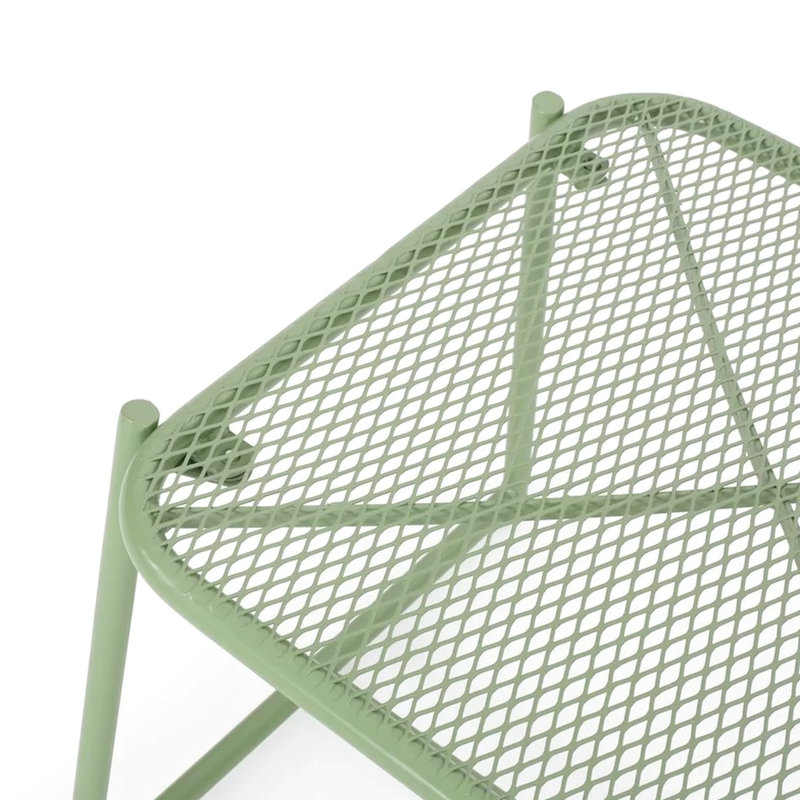 Table d'appoint en fer 15,5 po H, moderne avec ornement en maille, l 19,73 po x P 17,78 po, H 7,69 po, Vert