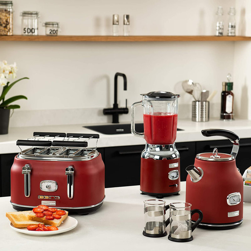 Retro 4 Slice Toaster, Red