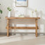 Table d'entrée étroite, table de ferme en bois 59 pouces Boho Table de couloir Table de canapé rustique derrière le canapé pour l'entrée extérieure-1048353093