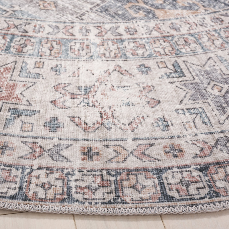 Tapis sud-ouest lavable à la machine Maritess, Rond 6 pi