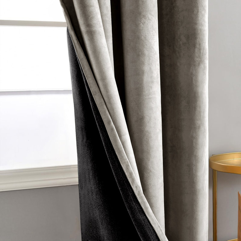 Velvet Room Darkening Curtain Panel Pair, 117cm Width x 137cm Drop, Brown