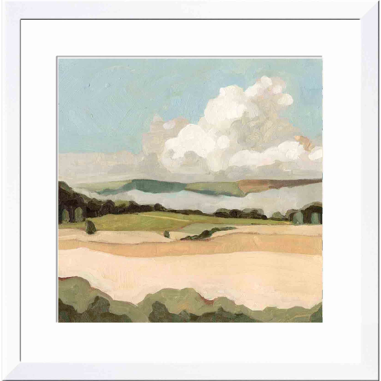 Cumulus Landscape II by Emma Scarvey, White, 12"H x 12"W