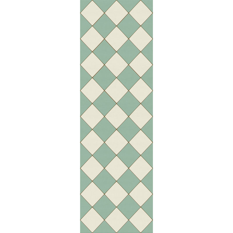 Hooppole Vinyl Checkered Indoor Rug, Runner 2'6" x 8'