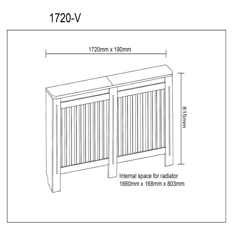 Askov Radiator Cover, 152cm W x 19cm D