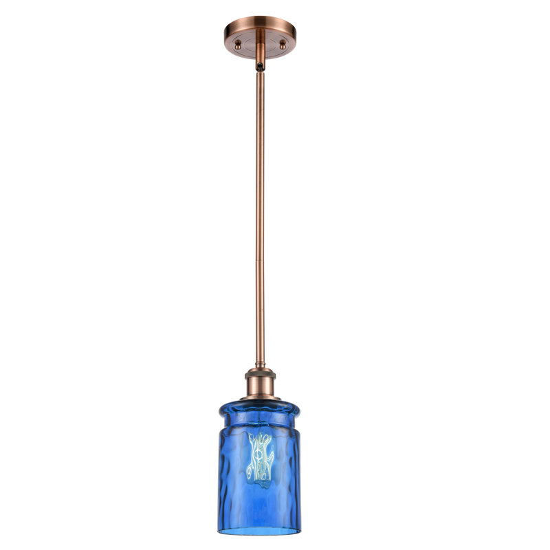 Barner 1 - Light Single Pendant, Clear, No Bulb Included, Antique Copper