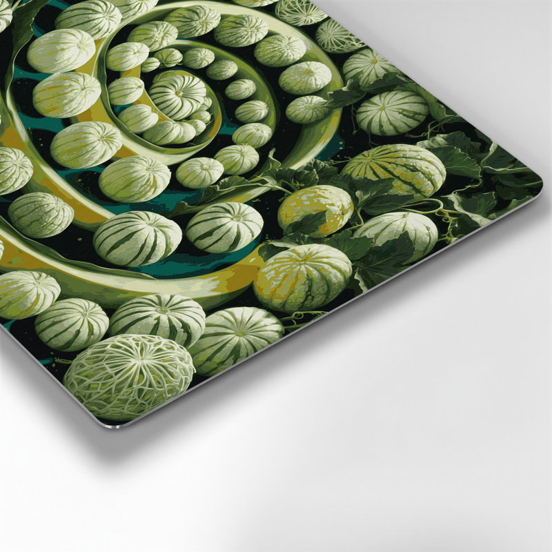 Fruit, melon coréen vert, art mural en métal, H 24 po x l 36 po