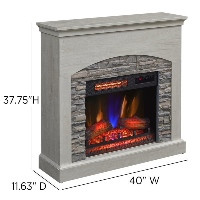 duraflame Wall Mantel Electric Fireplace, Fairfax Oak