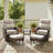 Alakai 5-Piece Outdoor Wicker Crescent High Backrest Swivel Chair Set With Ottomans And Side Table-1081307023