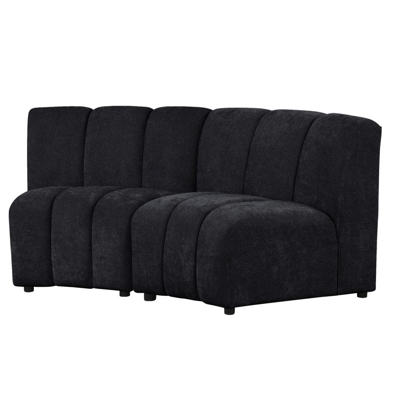 Myriad 2 Pieces Modular Seating Component, Black Fabric