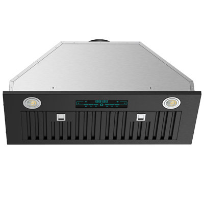 Velivi 27.75 " W Stainless Steel 900 CFM Convertible Under Cabinet and Insert Range Hood with Baffle and Charcoal Filter