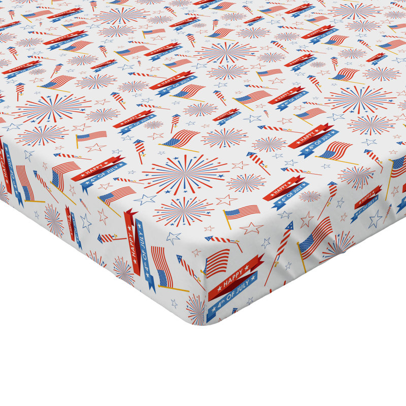 Multicolore drap-housse Ambesonne - 4 juillet, Drap-housse simple TG